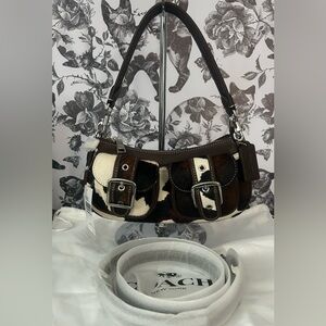 COACH ASHTON COW PRINT SHOULDER BAG NWT